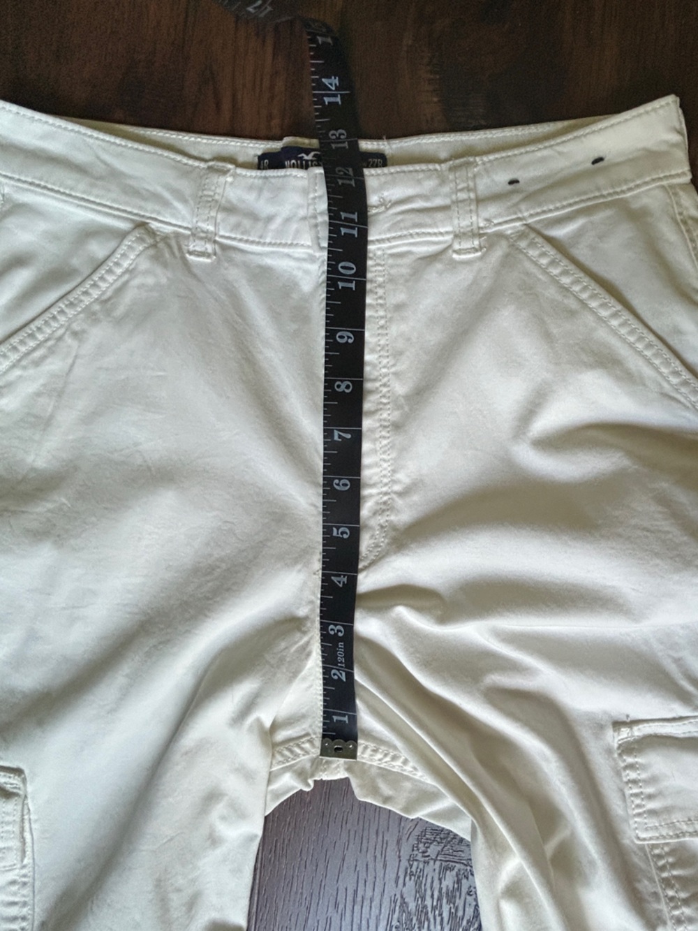 Hollister Ultra High Rise Dad Cargo Pants Cream 4R - Picture 8 of 10